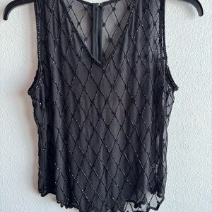 Black beaded top